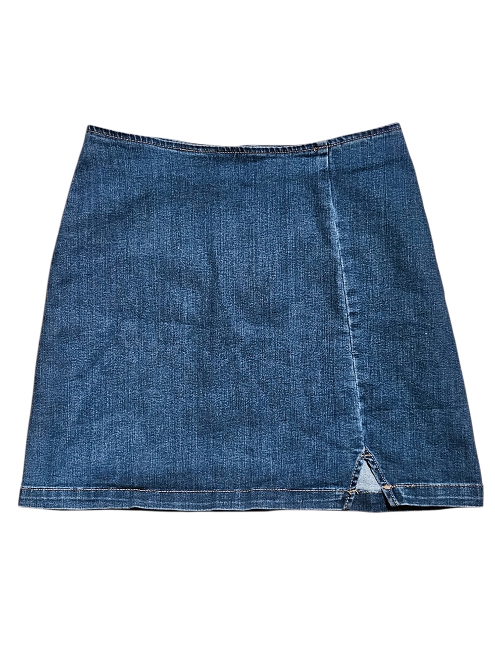 Wild Fable Flat Front Small Slit Denim Mini Jean Skirt Size 8 Like New